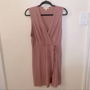 Maybe/Pink Faux-Wrap Dress